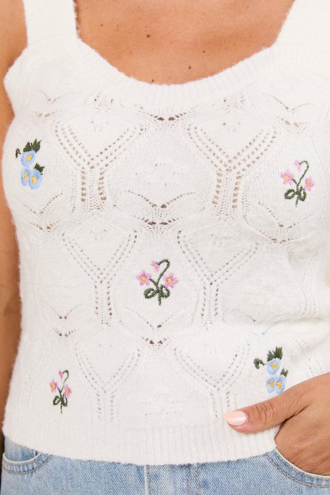Kaitlyn Flower Embroidered Tank Top Product Image