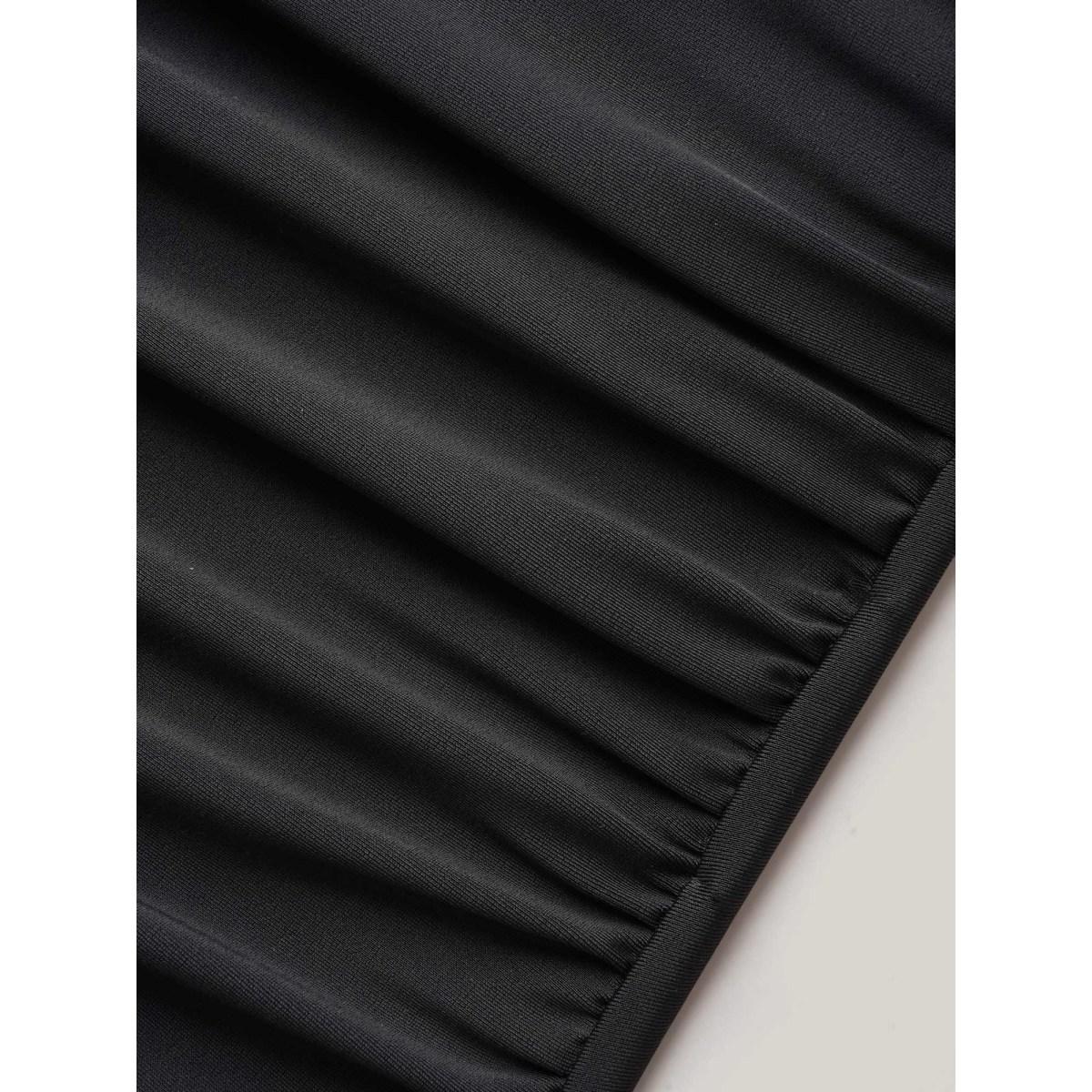 Plus Size Color Block Belted Ruffle Sleeve One-Piece Swimsuit Women's Swimwear Teal Beach Tie knot Curve Bathing Suits High stretch One Pieces BloomChic 28/5X Product Image