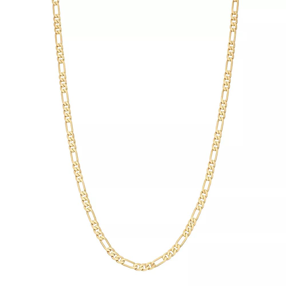 Men's 14K Gold over Brass 18" Figaro Chain Necklace, Gold Tone Product Image