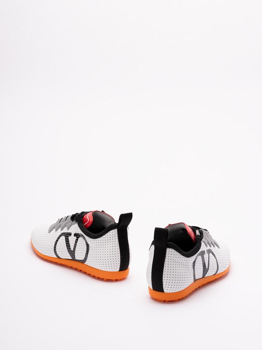 VALENTINO GARAVANI Chromathon Low-top Sneakers In Perforated Leather In Multi Product Image