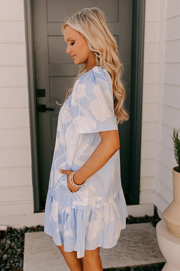 Serene Moment Floral Mini Dress in Sky Blue Product Image