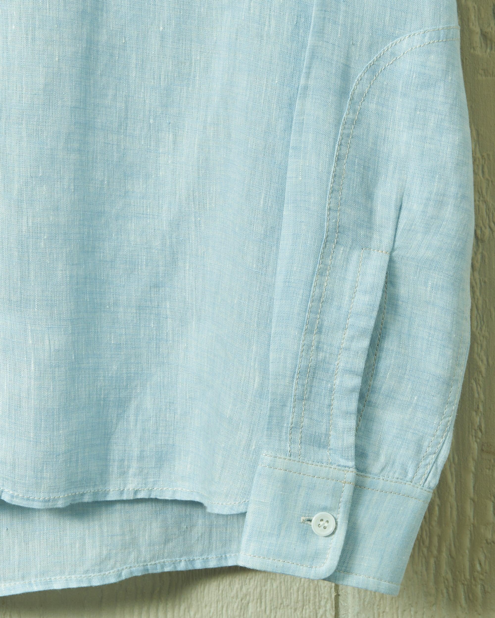 Women's Linen Work Shirt in Coastal Blue Product Image