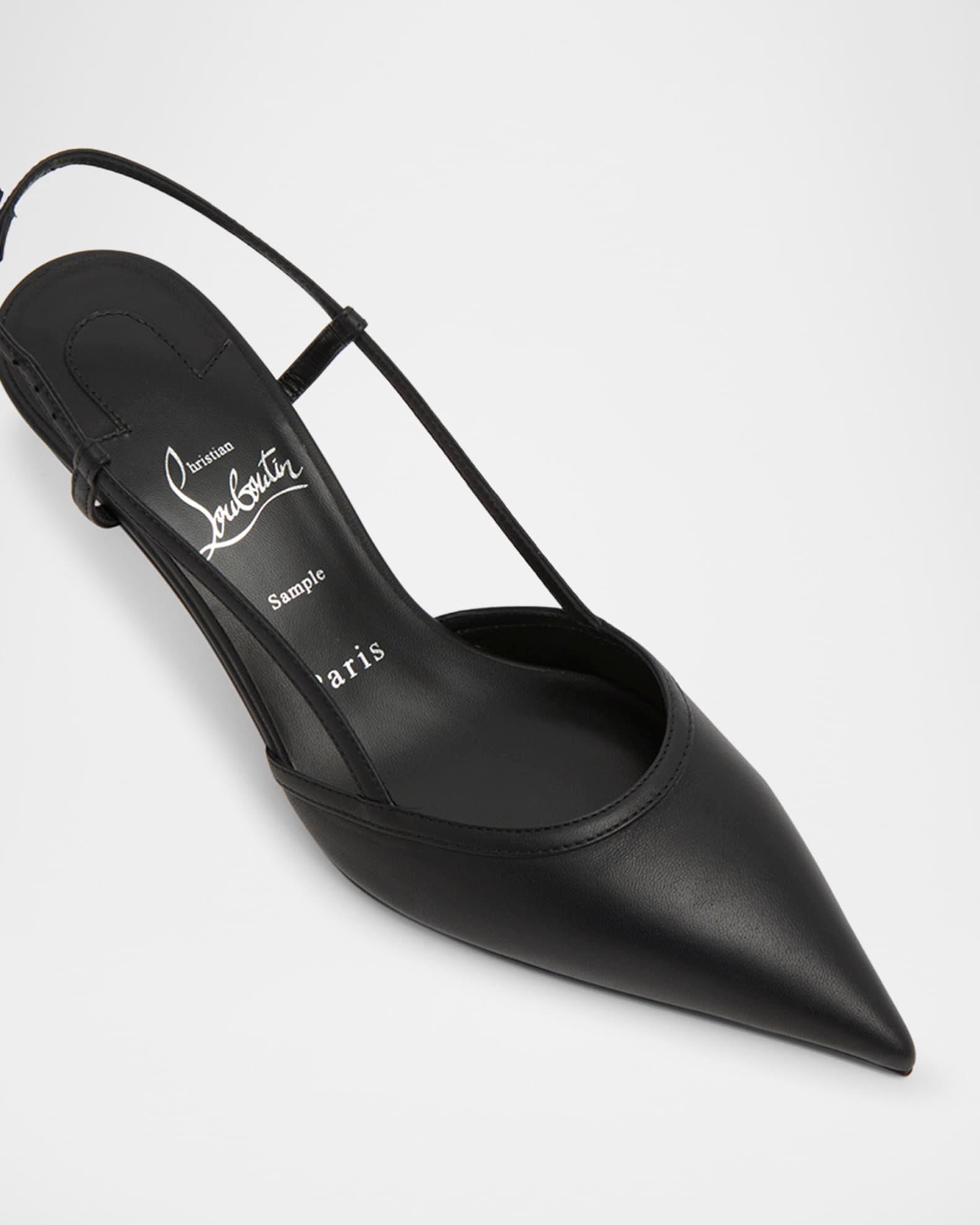 Miss Z Leather Slingback Red Sole Pumps Product Image