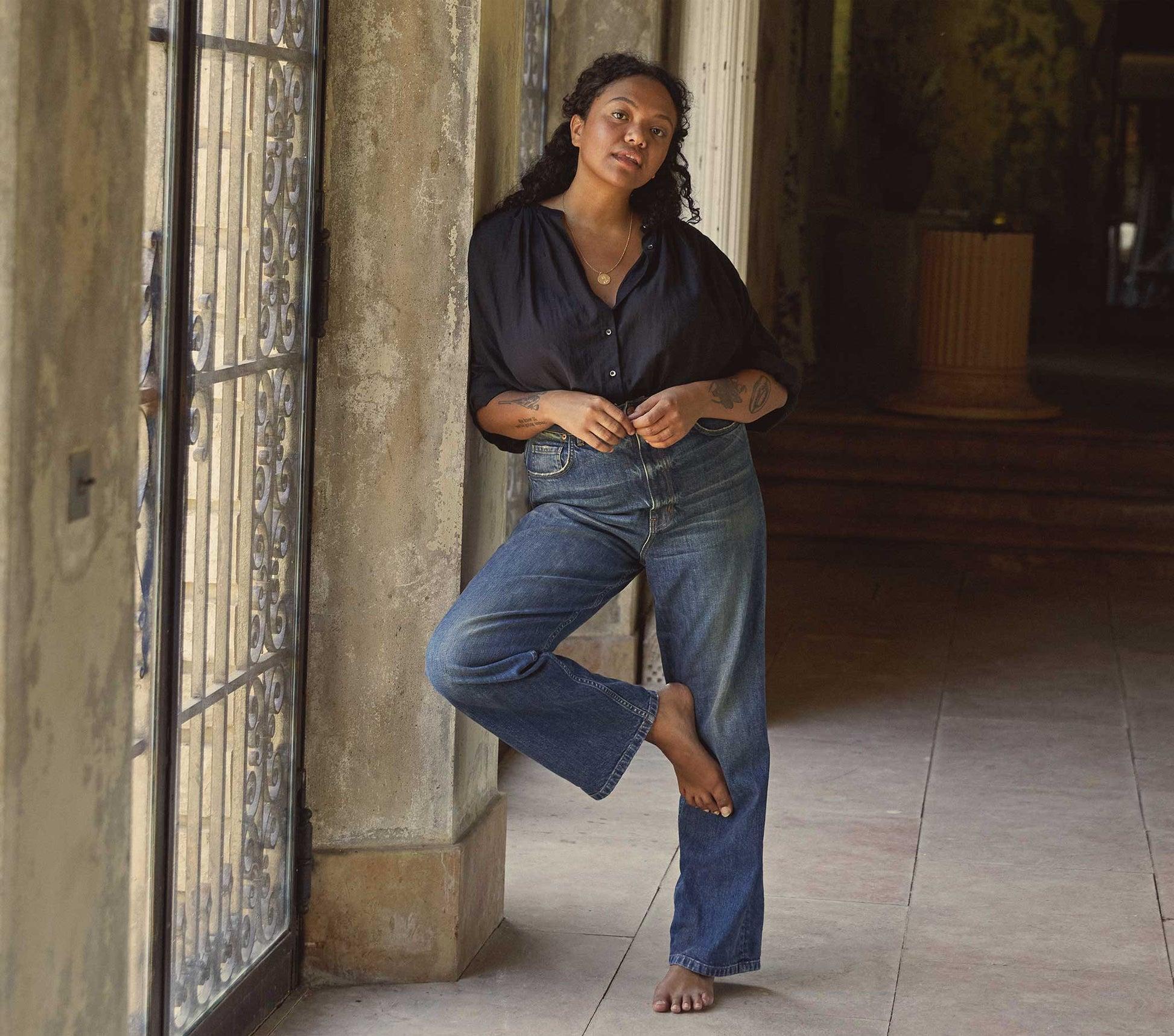 THE JANE BLOUSE -- BLACK Product Image