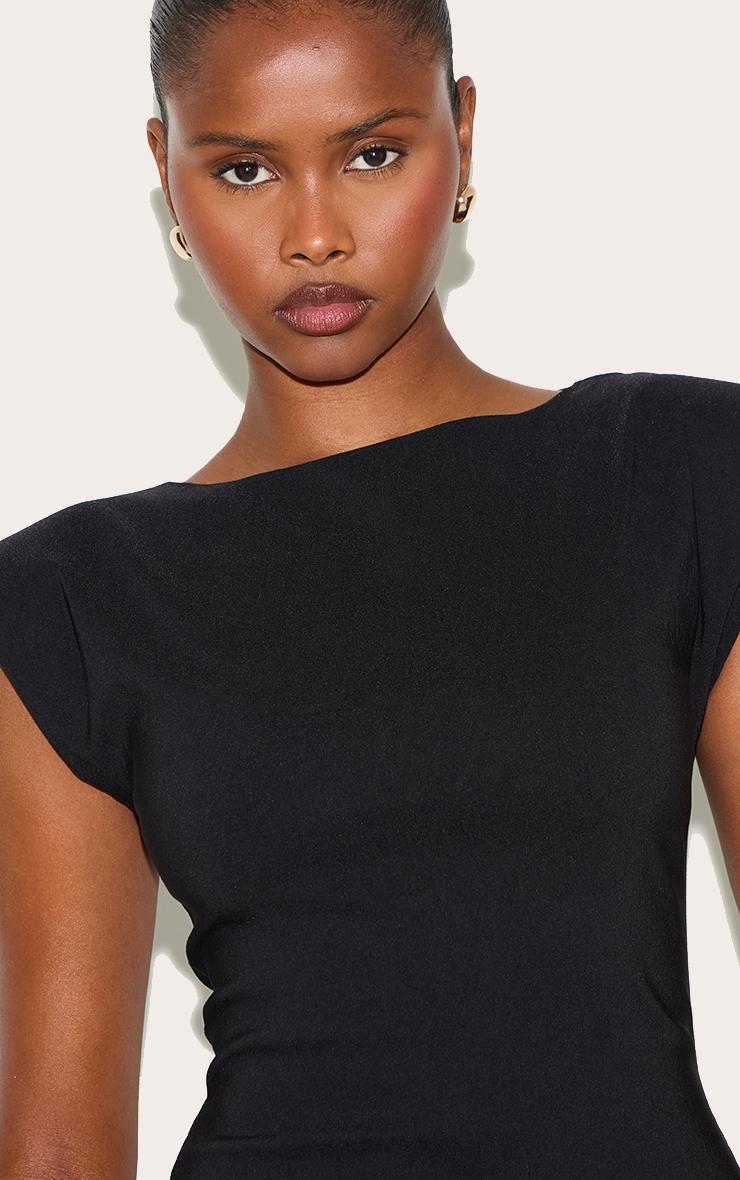  Black Boat Neck Bodycon Dress Product Image