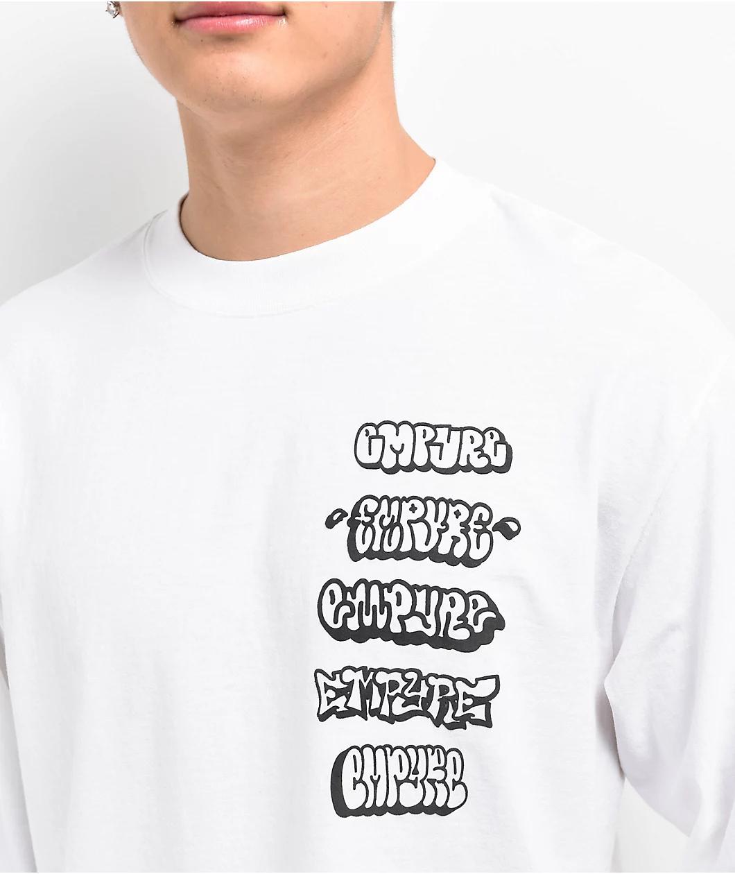Empyre Stacked White Long Sleeve T-Shirt Product Image