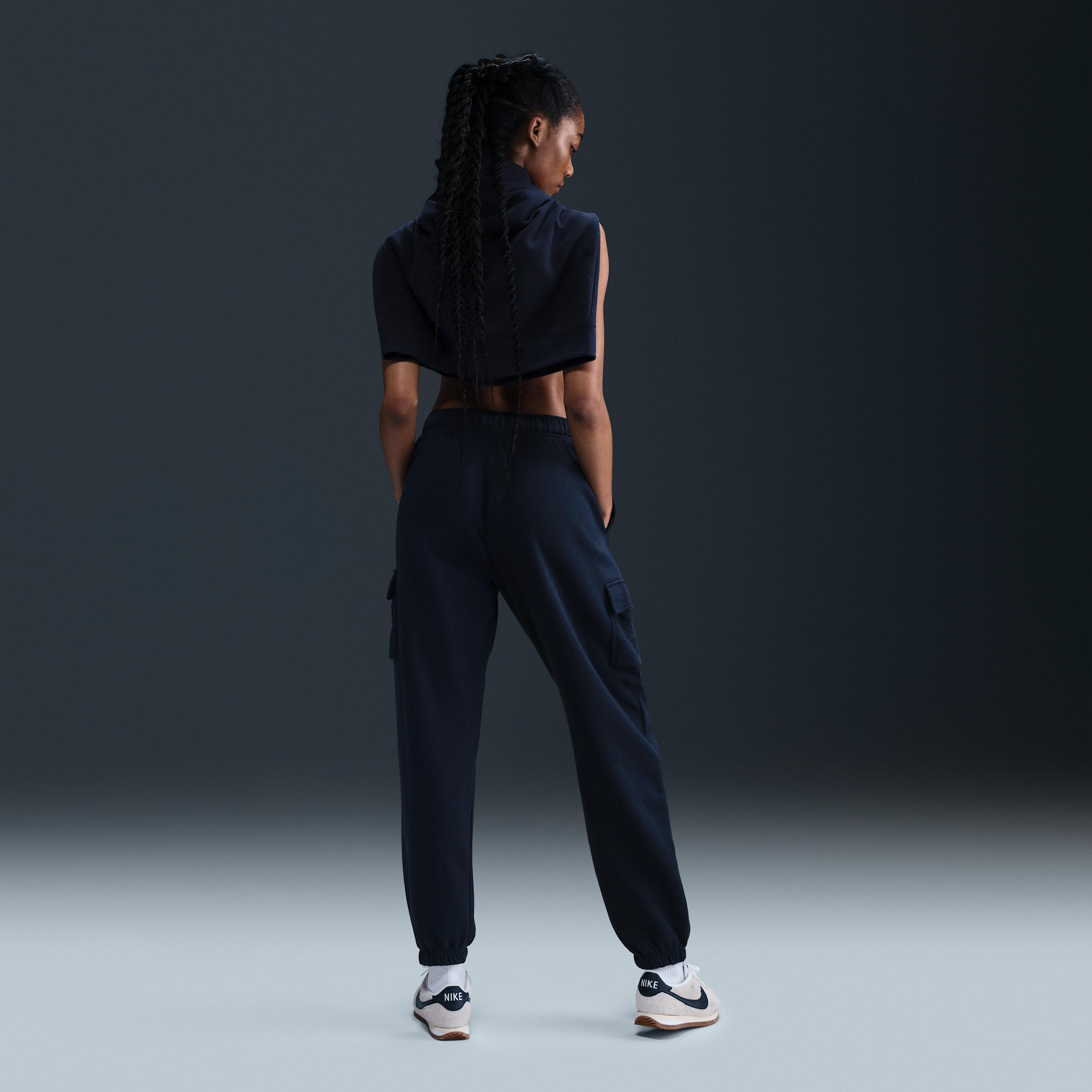 Womens Nike Sportswear Club Fleece Mid-Rise Oversized Cargo Sweatpants Product Image