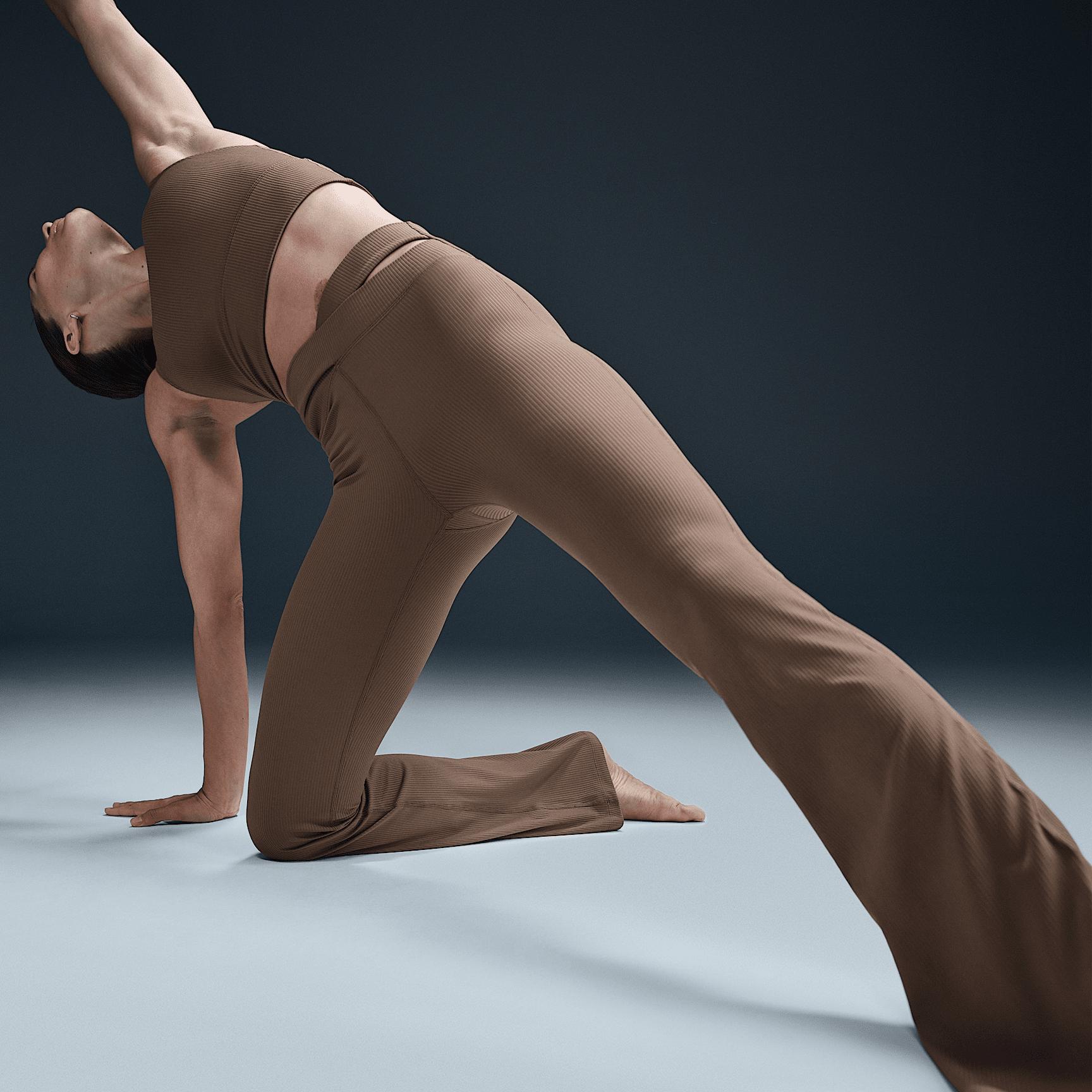 Nike Zenvy Rib Women's High-Waisted Flared Leggings Product Image