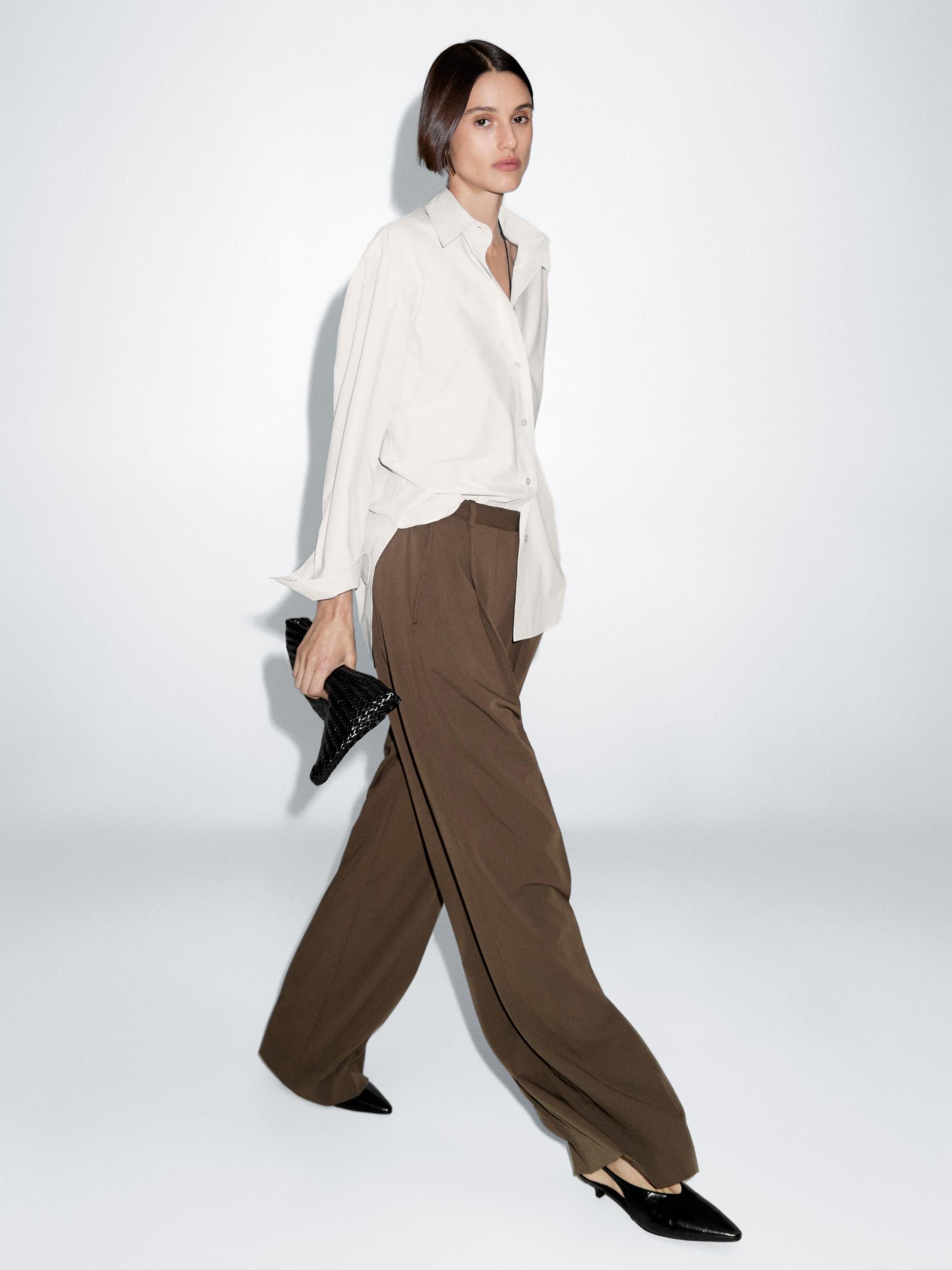 Darted wide-leg trousers Product Image