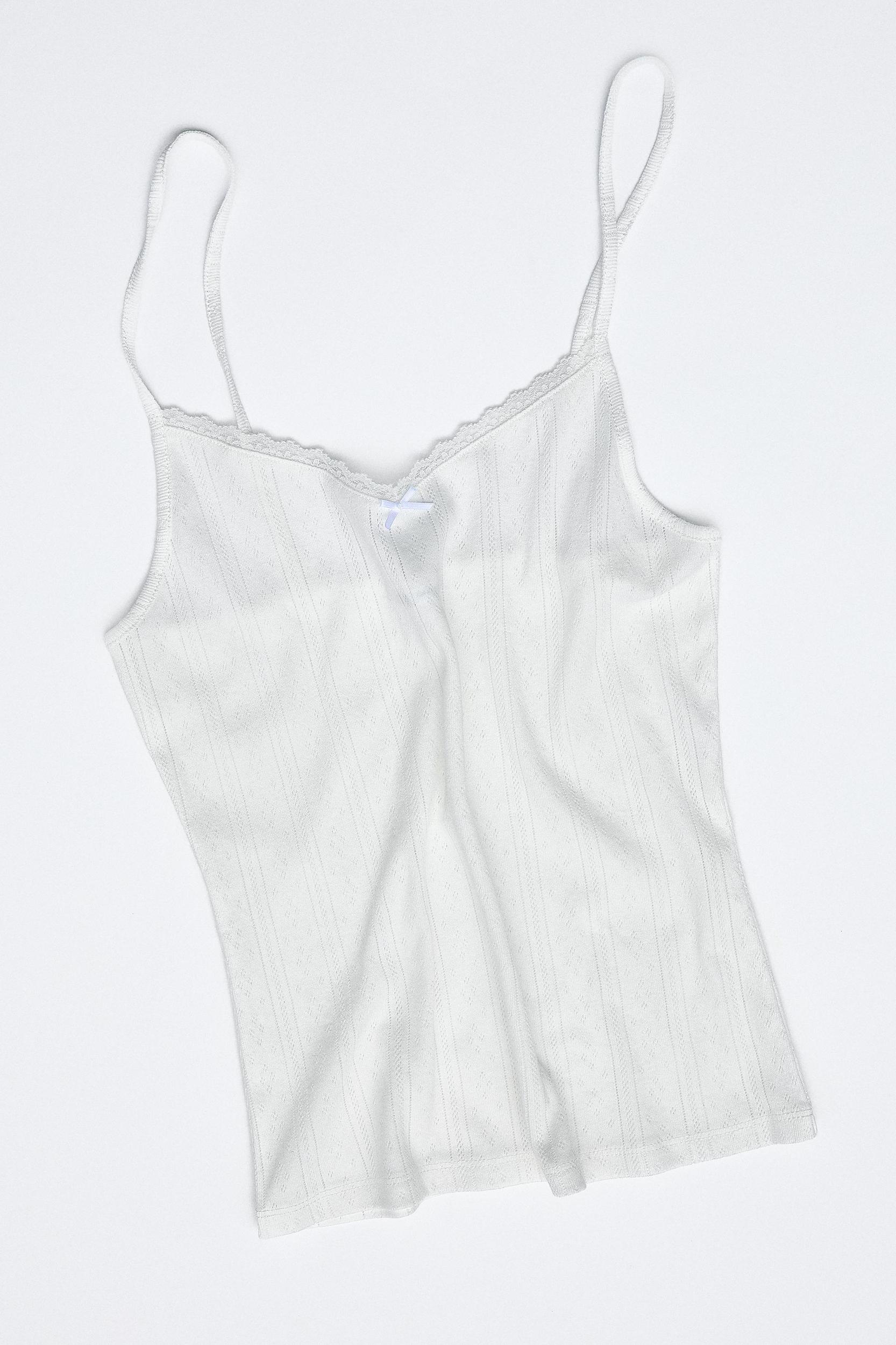 LACE TRIM POINTELLE TOP Product Image