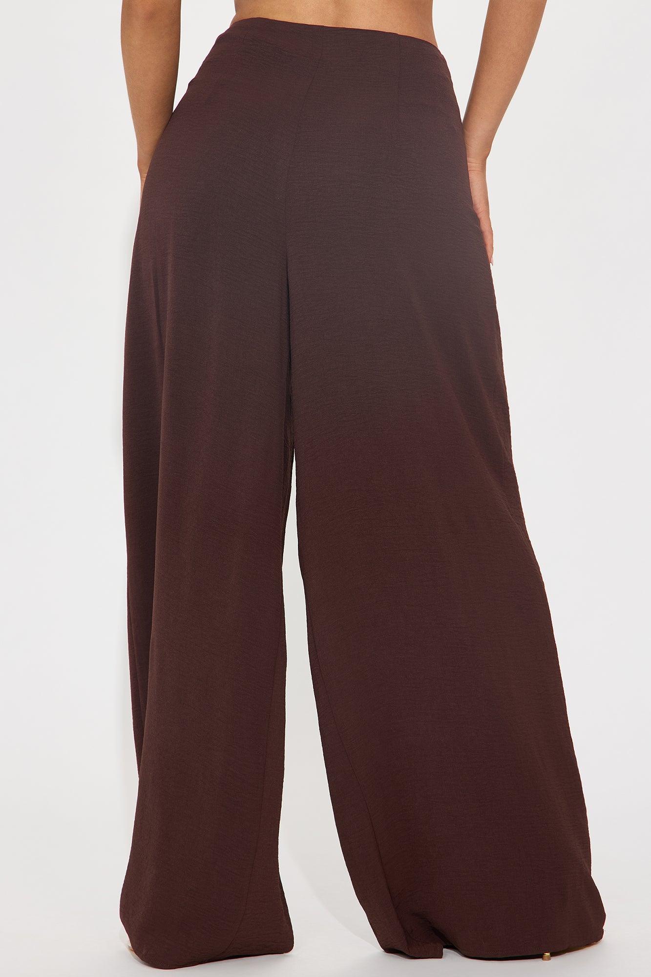 Elevate You Pleated Wide Leg Trouser - Chocolate Product Image