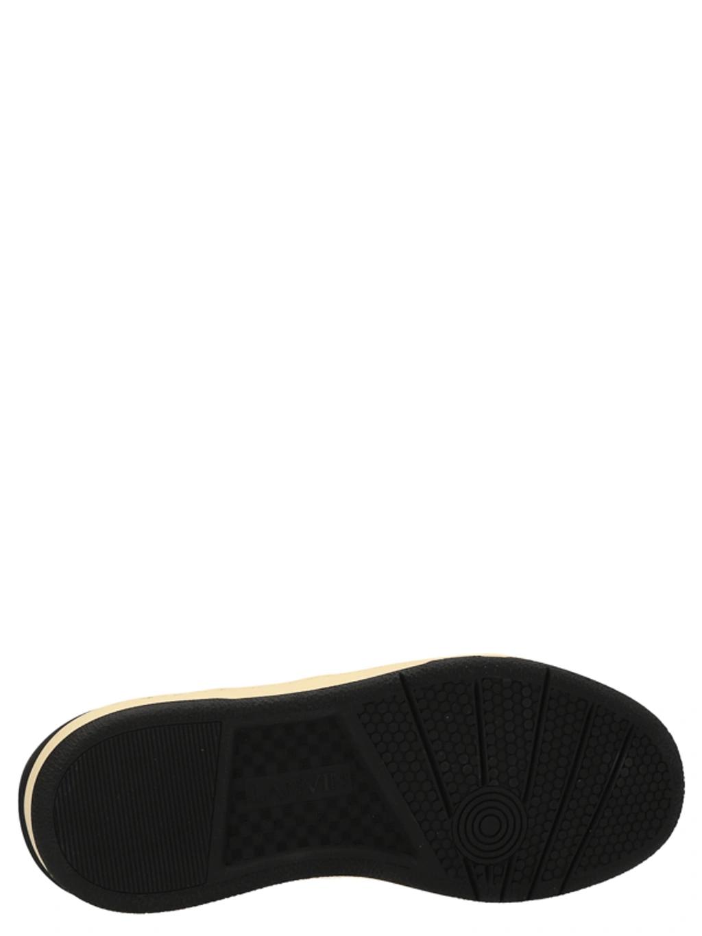 LANVIN Black And White Leather Clay Low Mesh Sneakers Product Image