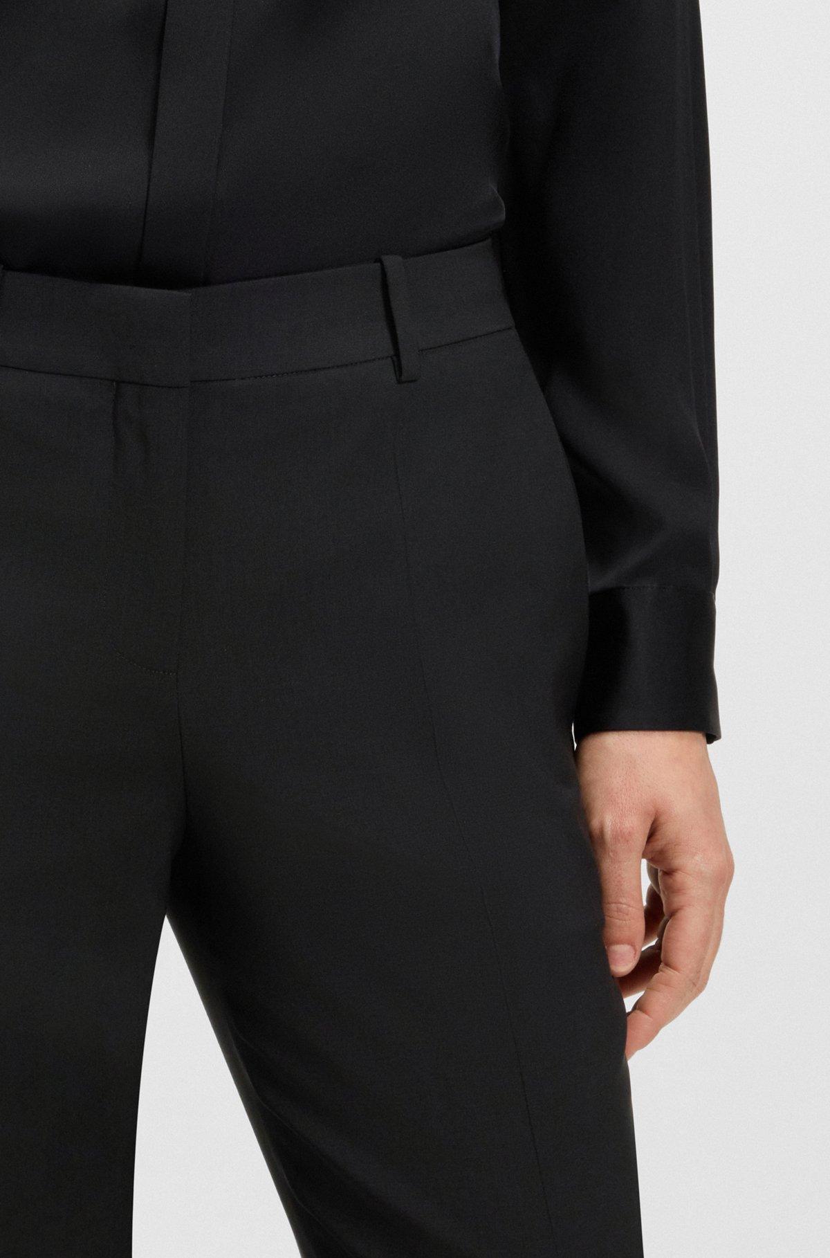 BOSS - Straight-leg business pants in virgin wool - Black Product Image