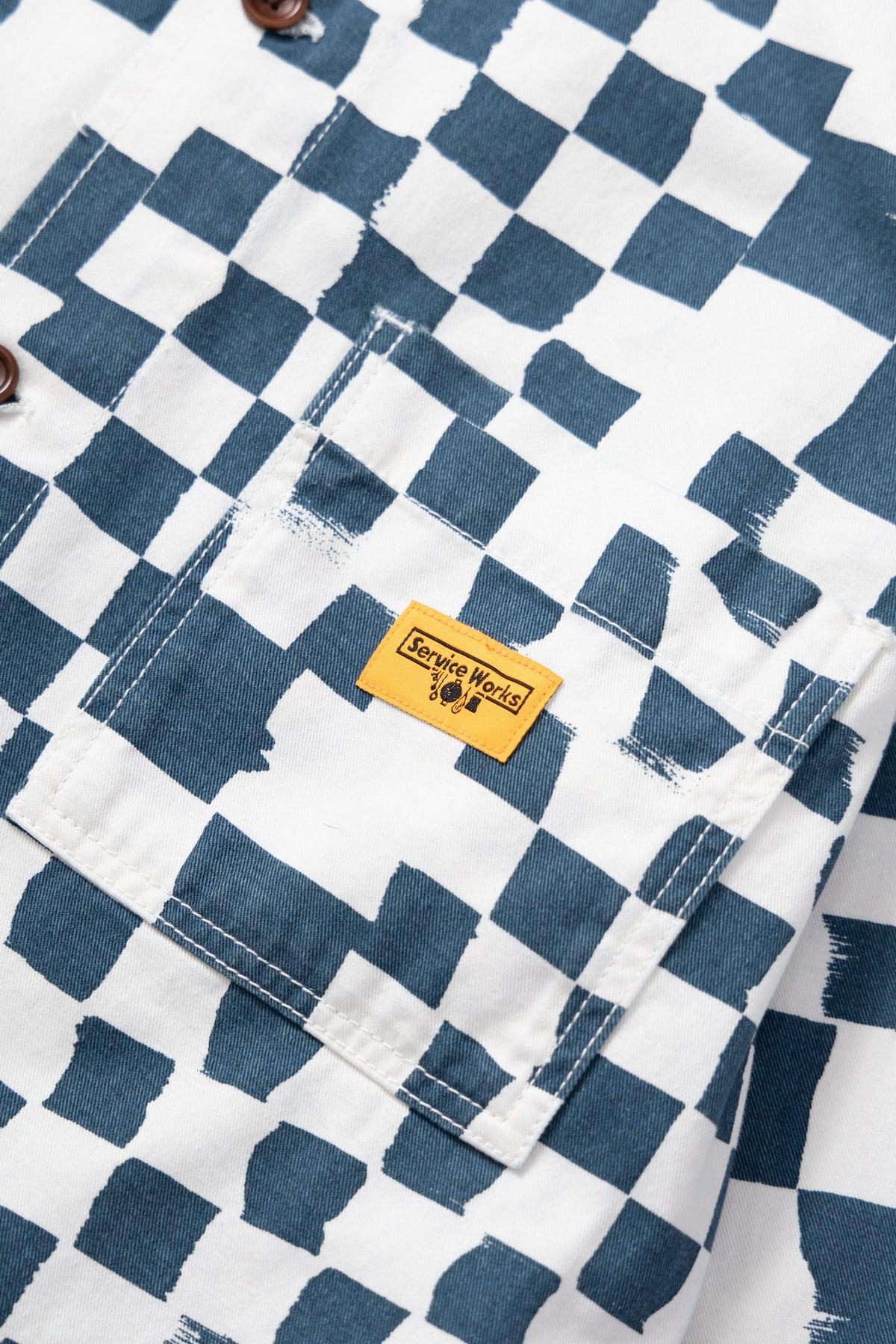 Drill Printed Front Of House Jacket - Teal Checker Product Image