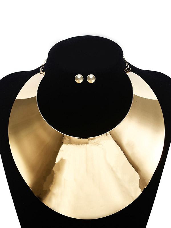 Geometric Necklaces Accessories + Earrings Accessories + Bracelet Accessories Three Pieces Set Product Image