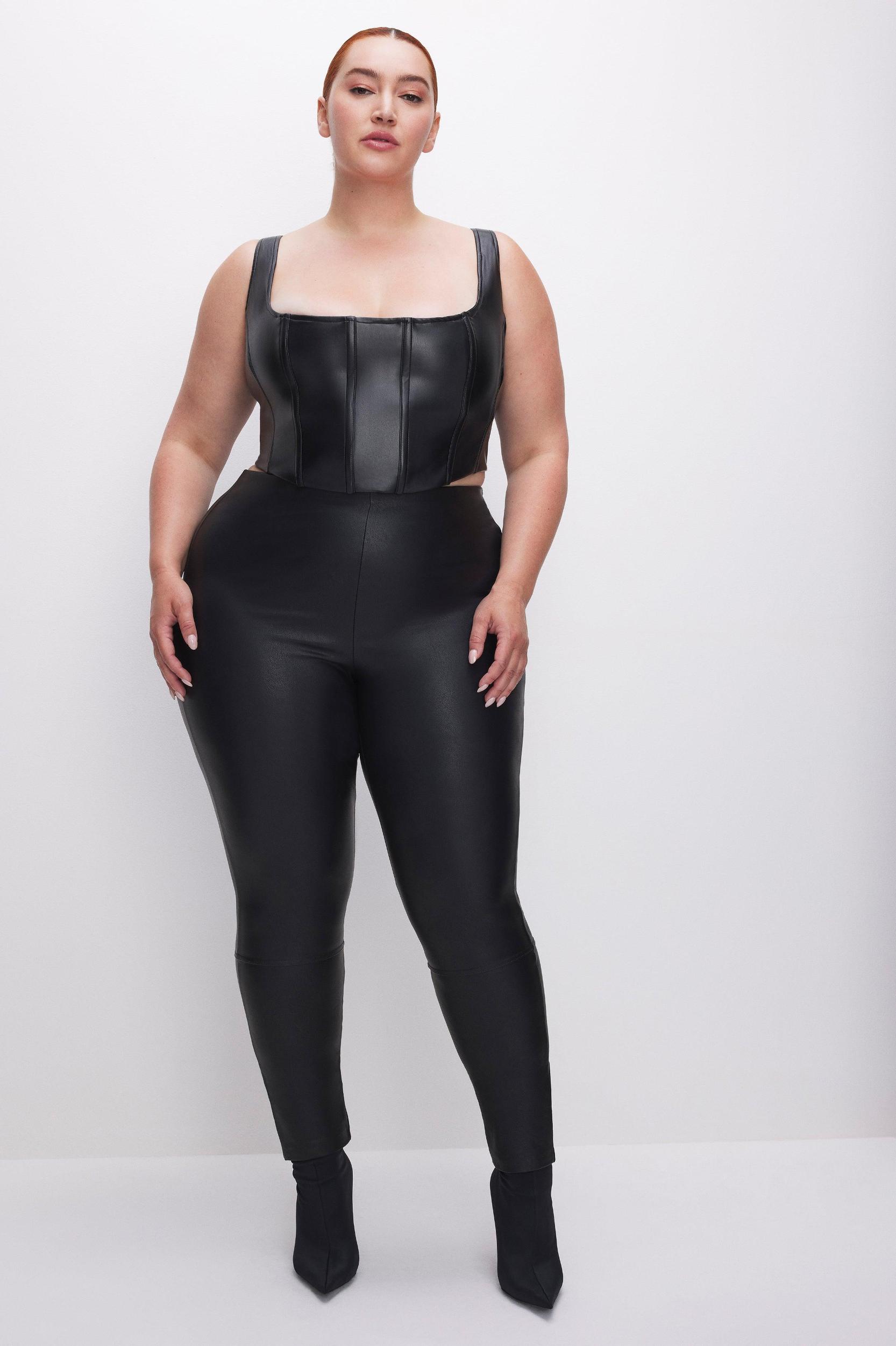 GOOD WAIST FAUX LEATHER LEGGINGS  | BLACK001 Product Image