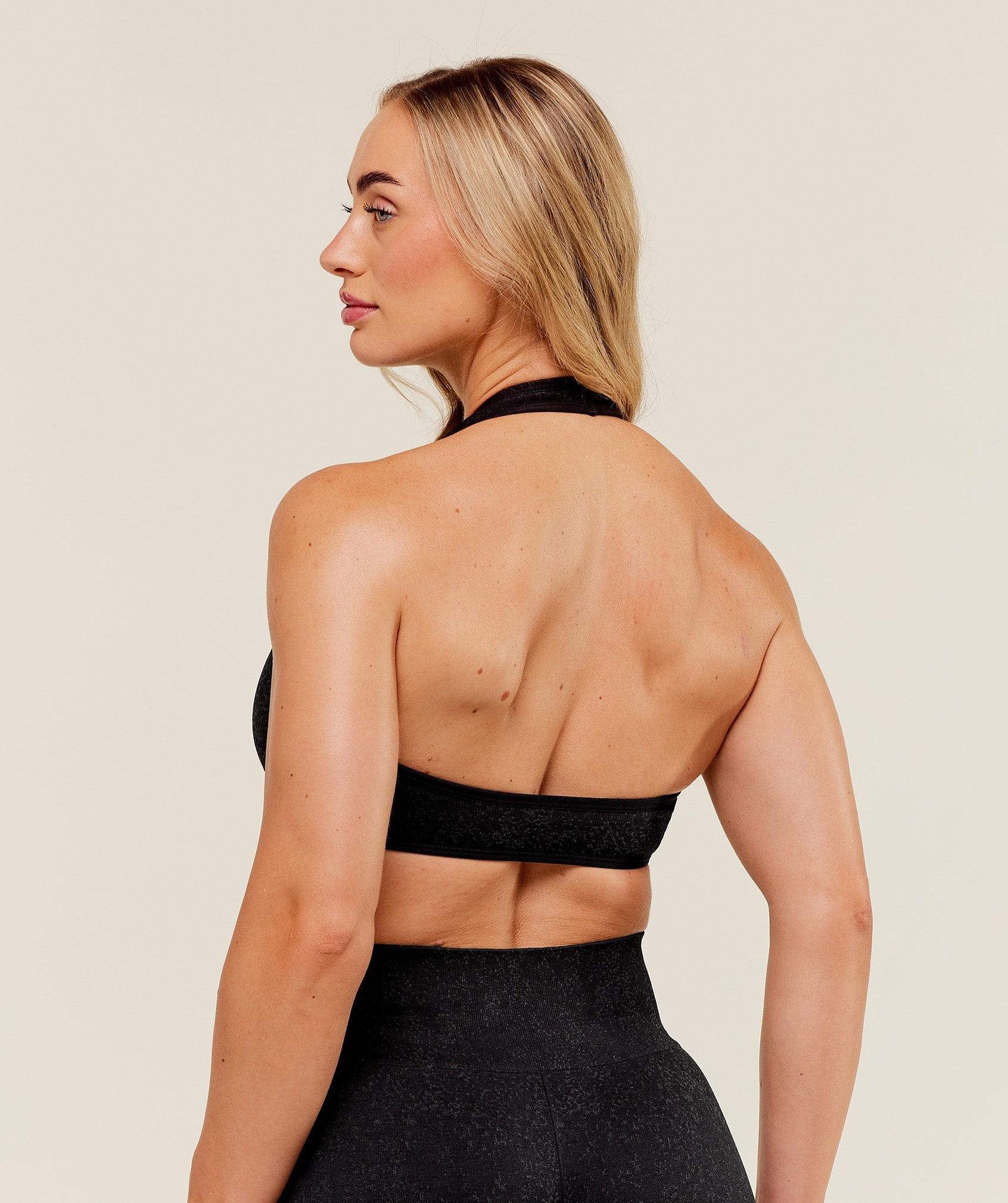 Gymshark Adapt Fleck x Whitney Halterneck Sports Bra - Black Female Product Image