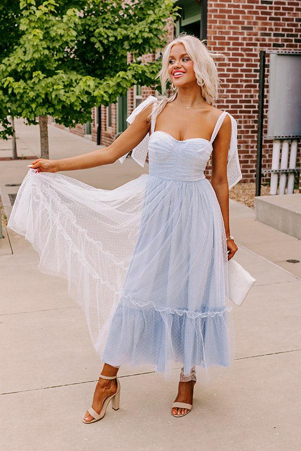 Twirls Around The Room Tulle Midi in Sky Blue Product Image