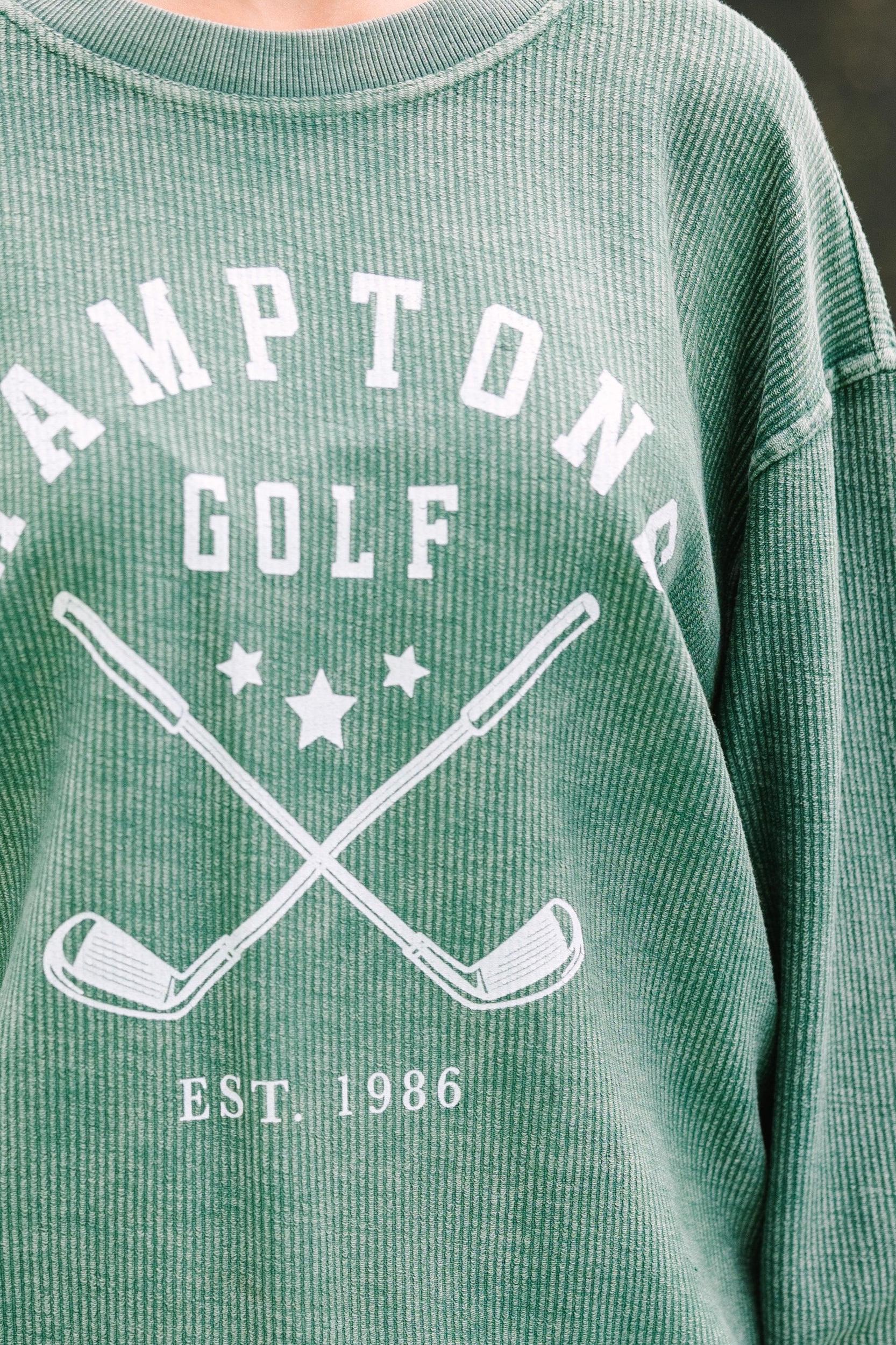 Hamptons Golf Green Corded Graphic Sweatshirt Female Product Image