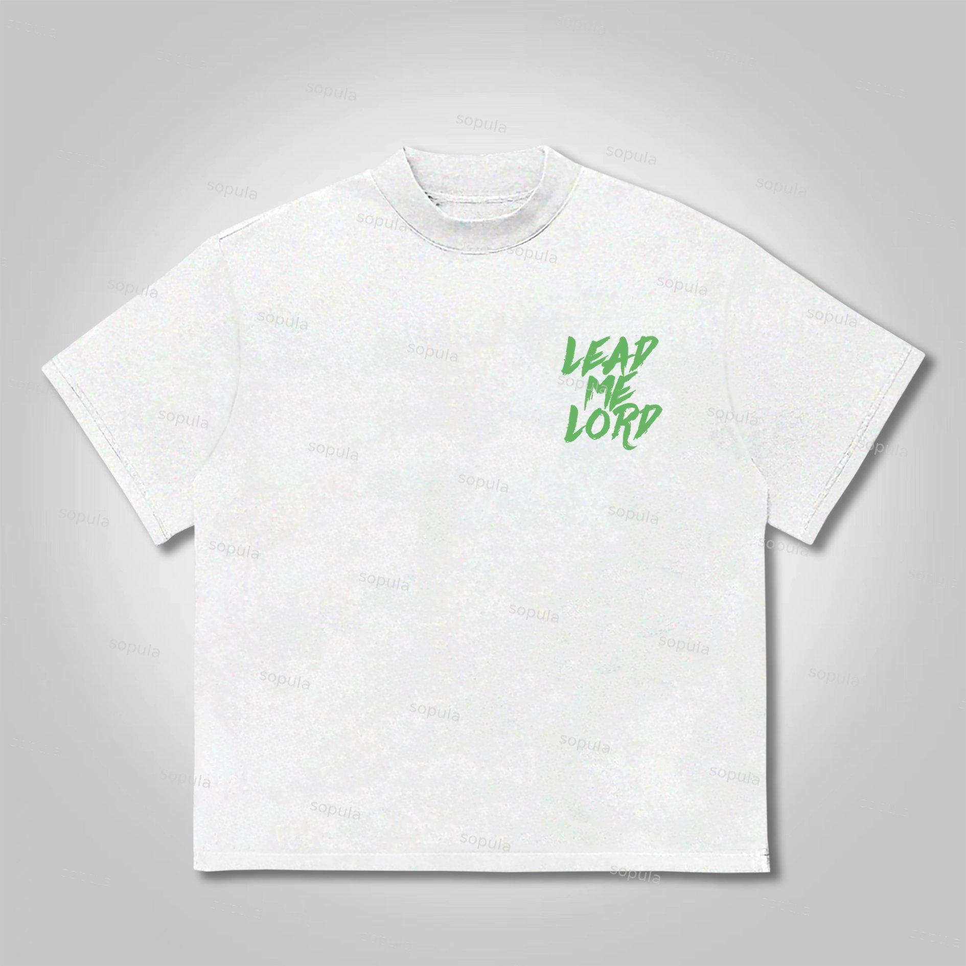Sopula Lead Me Lord Slogan Graphics Cotton T-Shirt Product Image