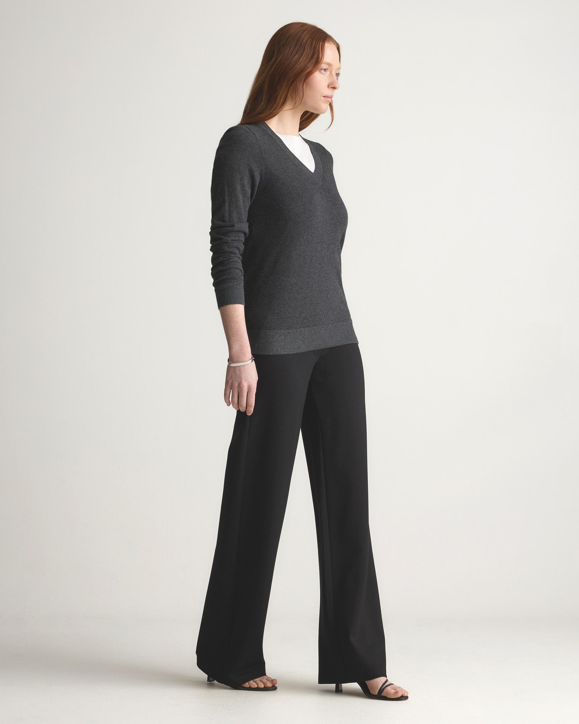 Quince | Women's Lightweight Cotton Cashmere V-Neck Sweater Size XL, Organic Cotton Product Image