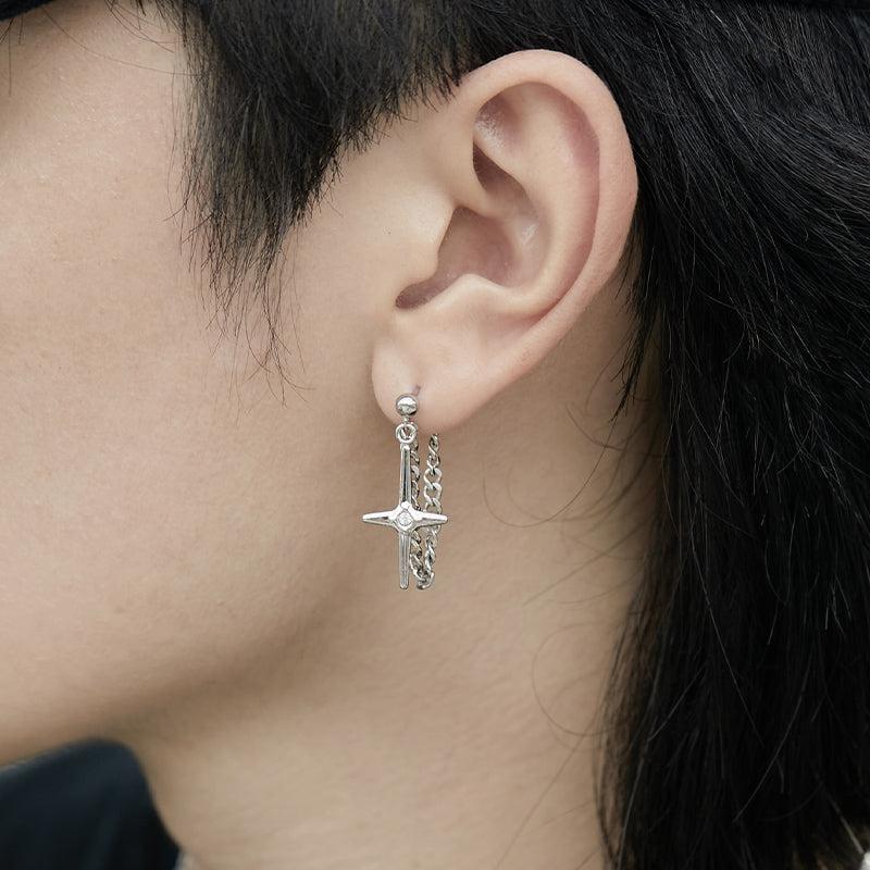 CROSS STAR PENDANT DANGLE EARRING Product Image