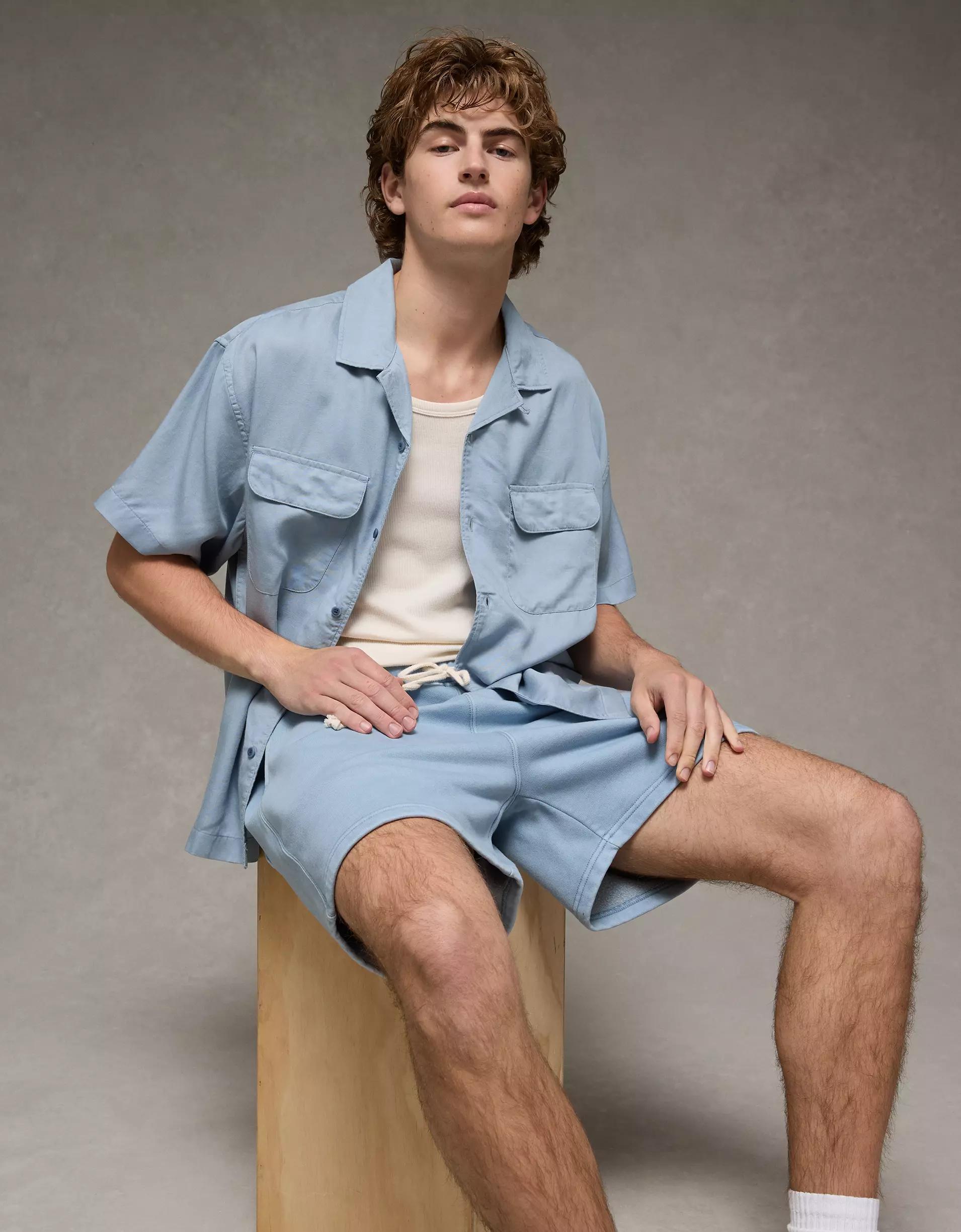 AE Poolside Textured Button-Up Shirt Product Image