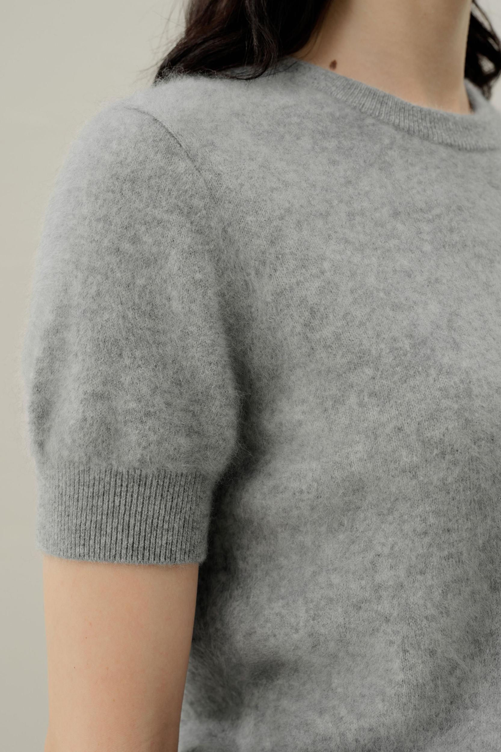 Brushed Cashmere Short-Sleeve Sweater Product Image