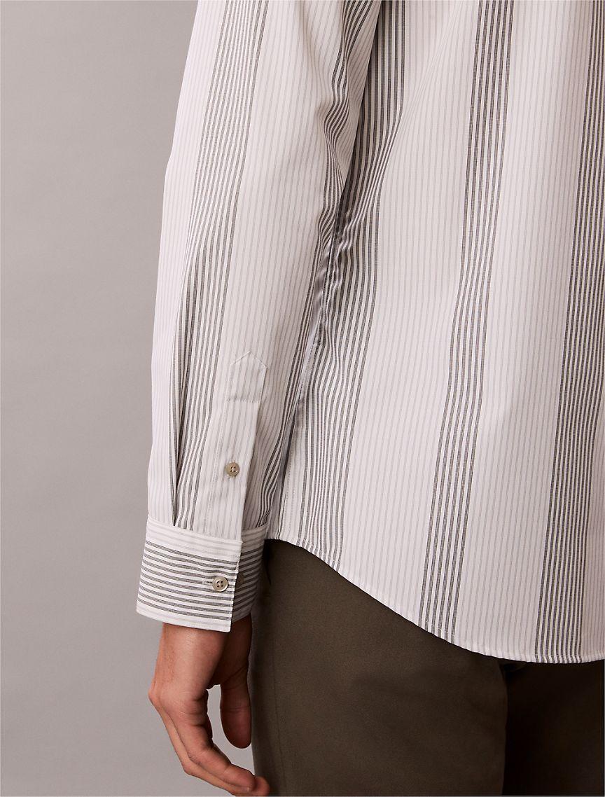 Yarn-Dyed Stripe Supima Stretch Slim Shirt Product Image