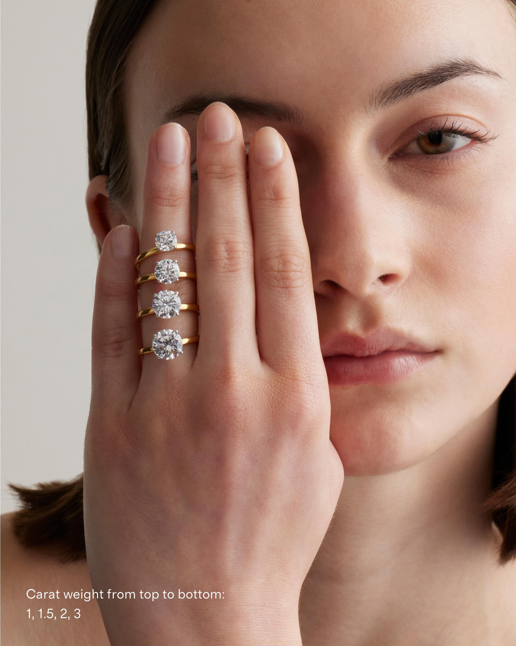 Quince | Women's Lab Grown Diamond Round Comfort Fit Engagement Ring Product Image