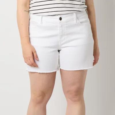 a.n.a Womens Mid Rise 4 1/2" Denim Short-Plus Product Image