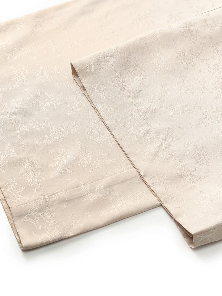 16 Momme Mulberry Silk Jacquard Women Wide Leg Pants Product Image