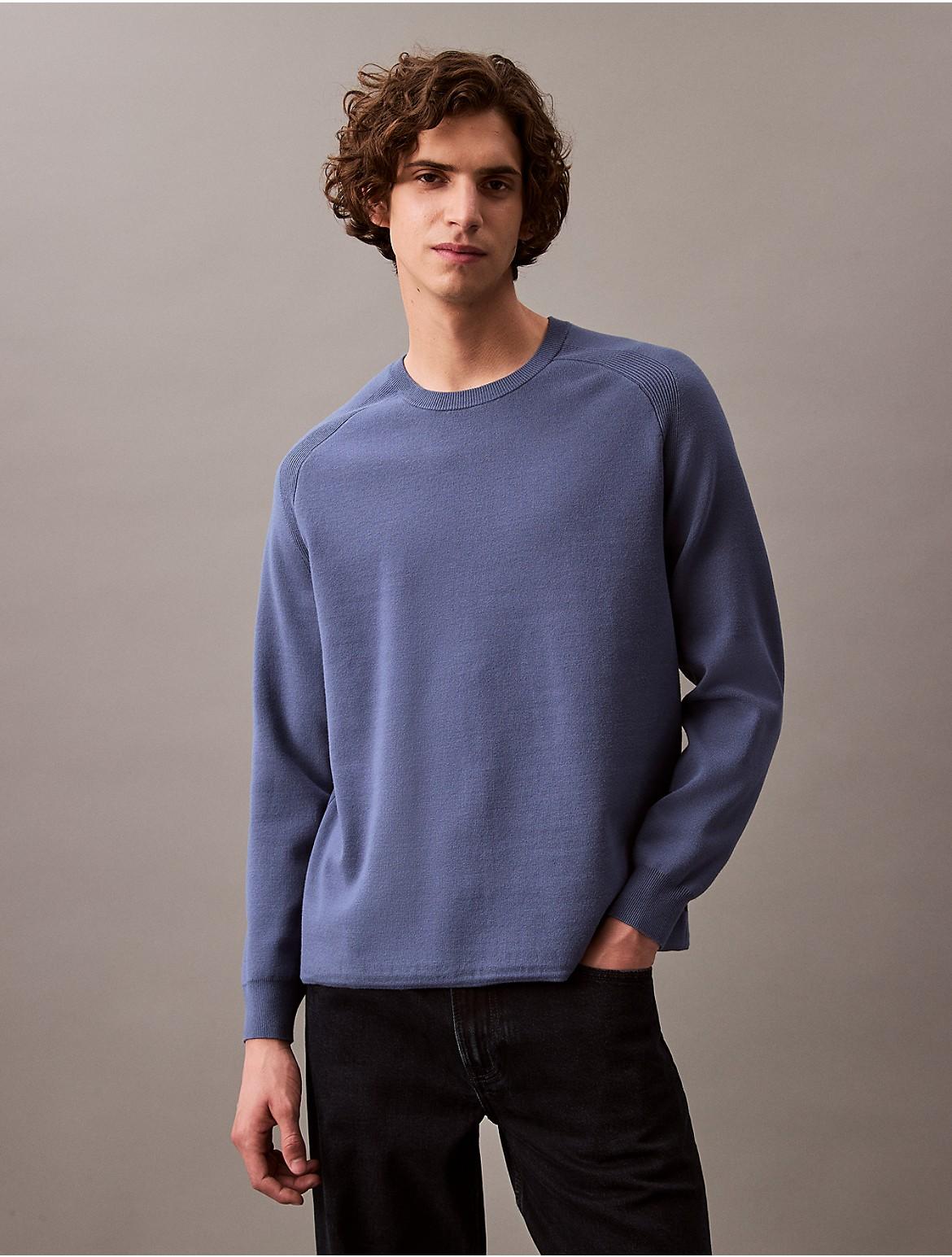 Calvin Klein Mens Tech Knit Crewneck Sweater - Blue Product Image