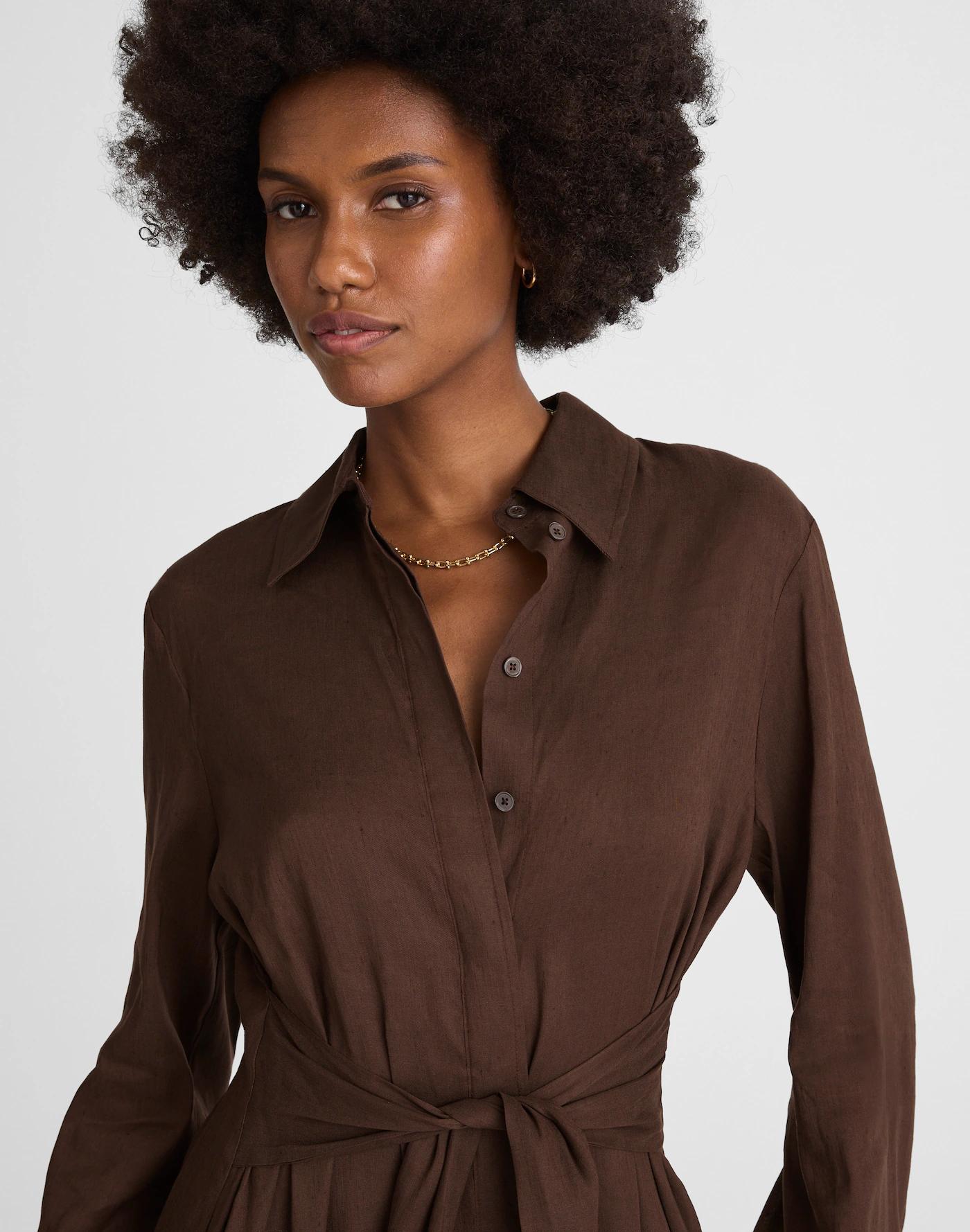 Tie-Front Shirtdress Product Image