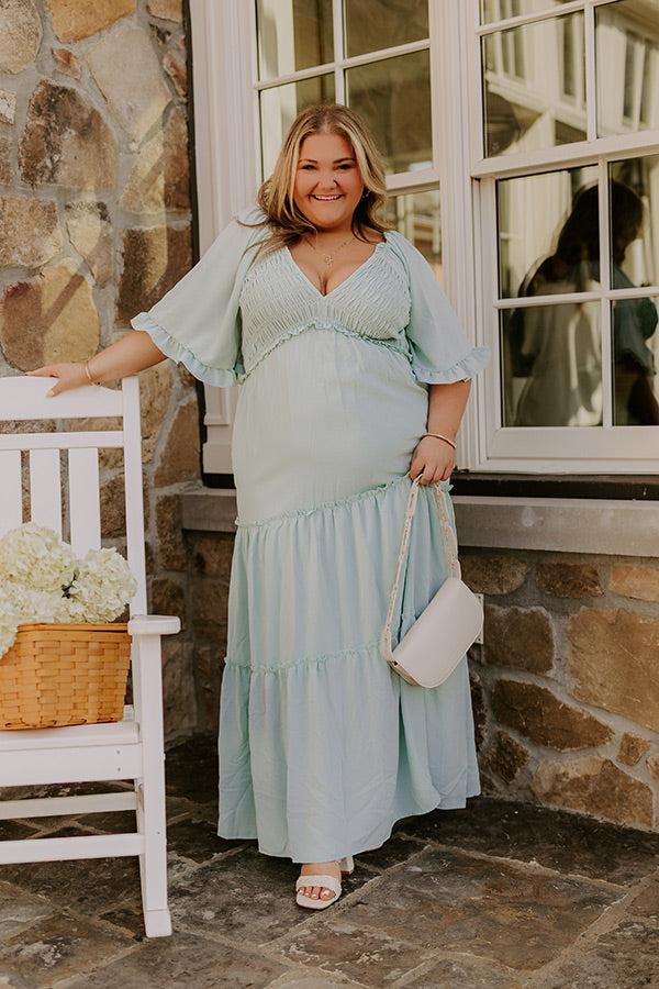 Charming Glance Tiered Maxi Dress in Mint Curves Product Image