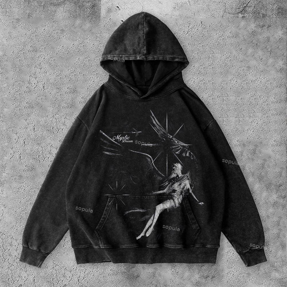 Sopula Vintage Our Lady Of Guadalupe Graphic Acid Washed Oversized Hoodie Product Image