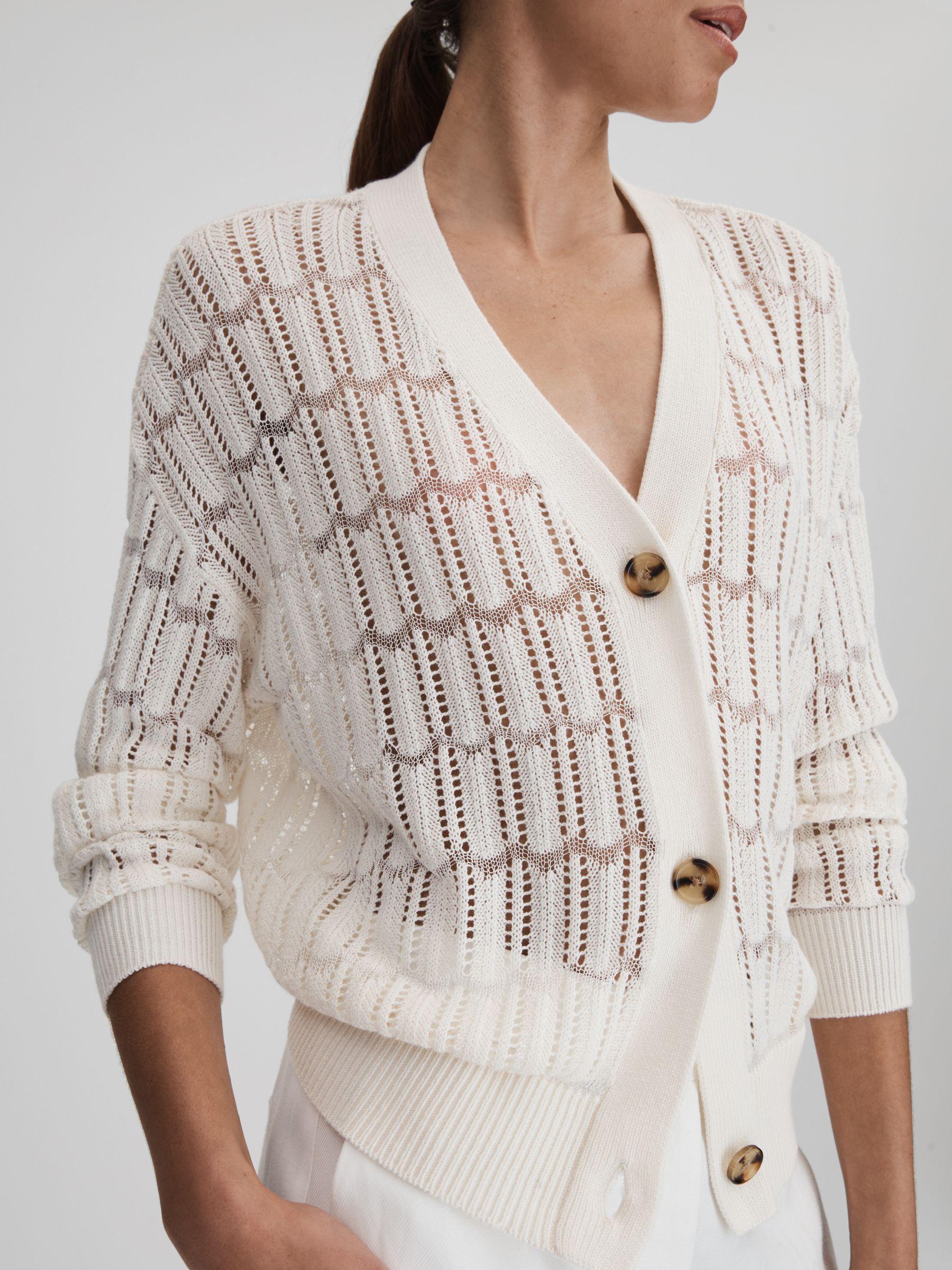 Crochet Cardigan in Ivory Product Image