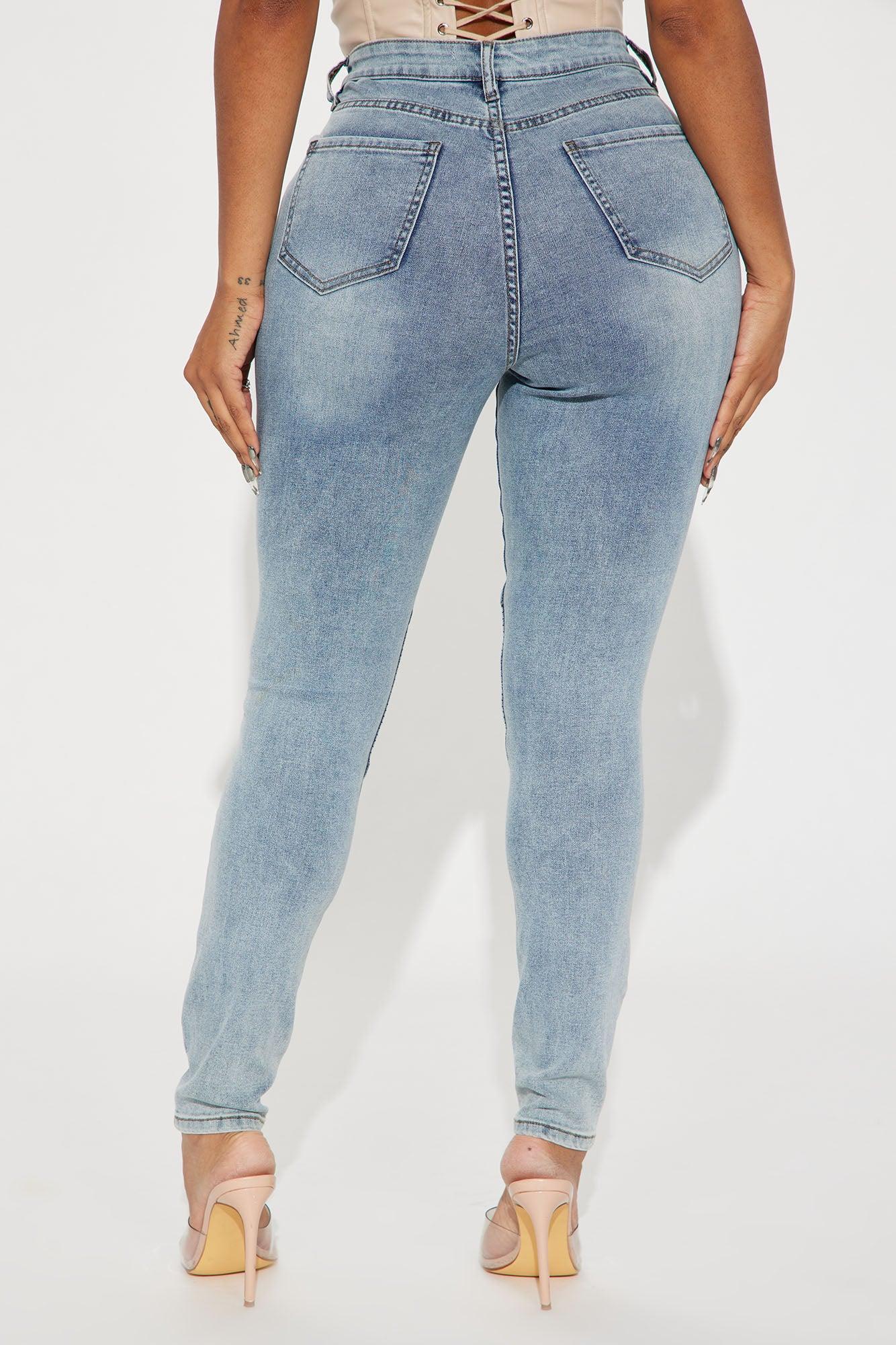Make It Make Sense Stretch Moto Skinny Jeans - Light Wash Product Image