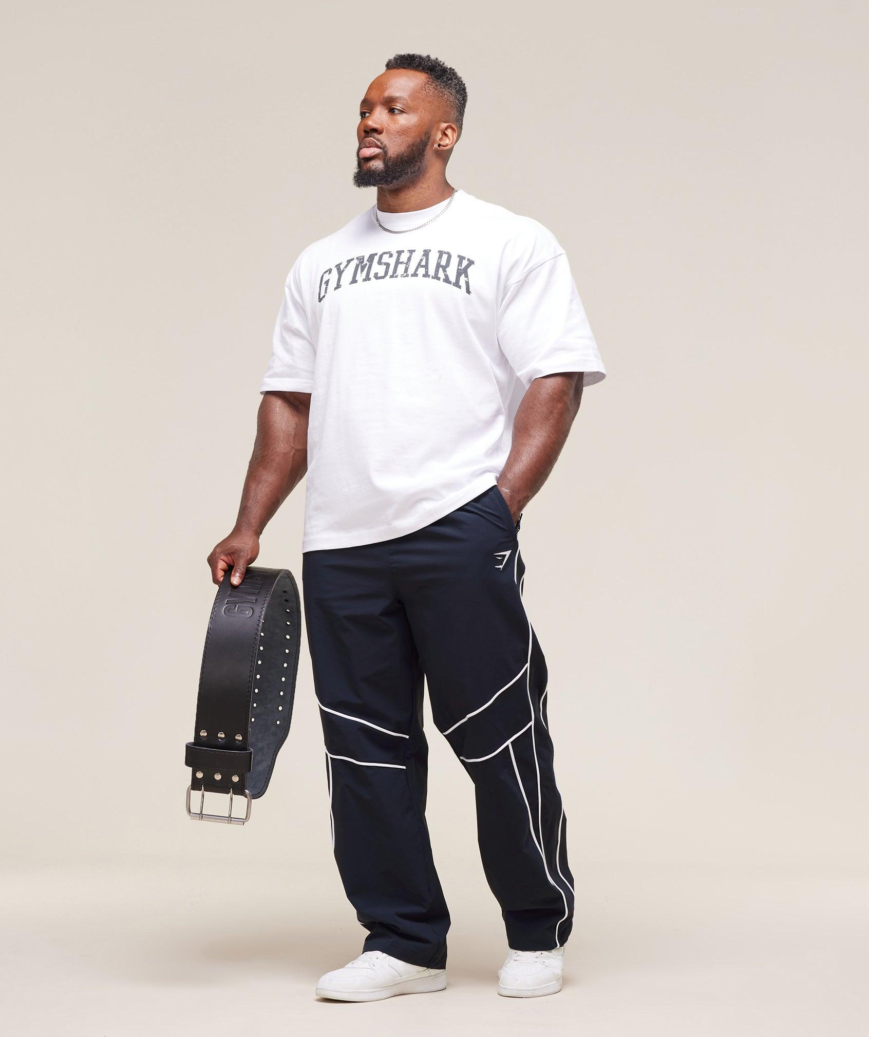 Gymshark Retro Crinkle Track Pants - Heavy Blue Male Product Image