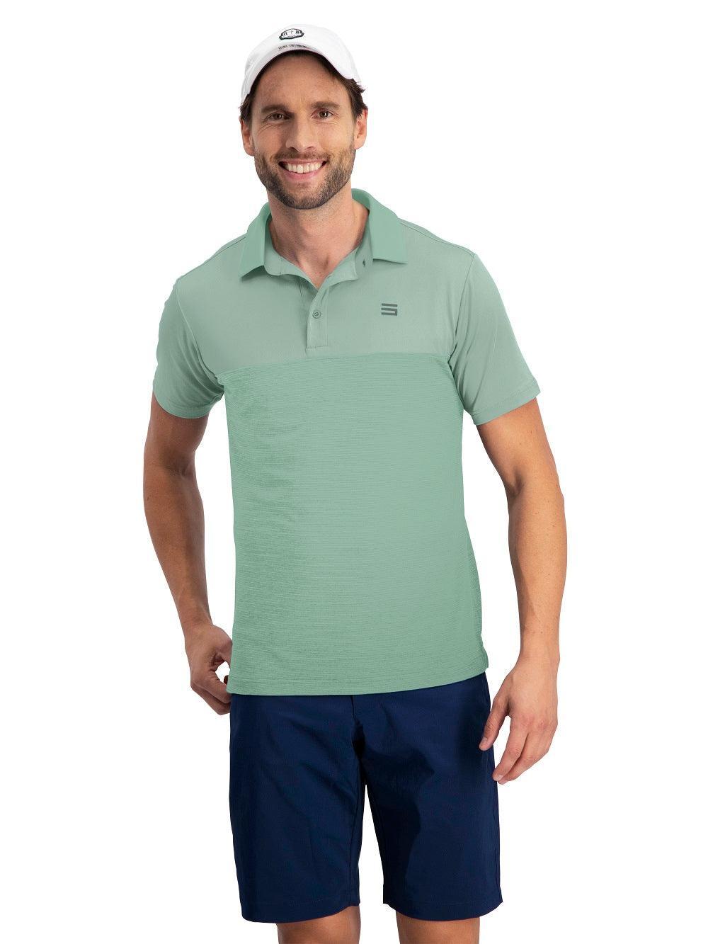 Three Sixty Six Men's Heathered Two-Tone Golf Polo Male Product Image