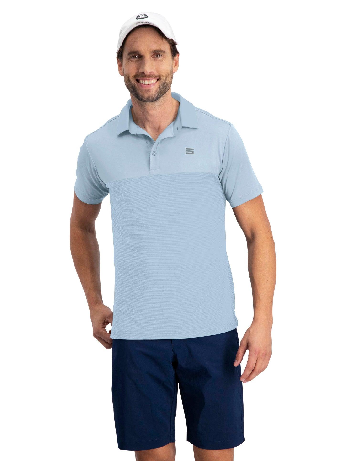 Three Sixty Six Men's Heathered Two-Tone Golf Polo Male Product Image