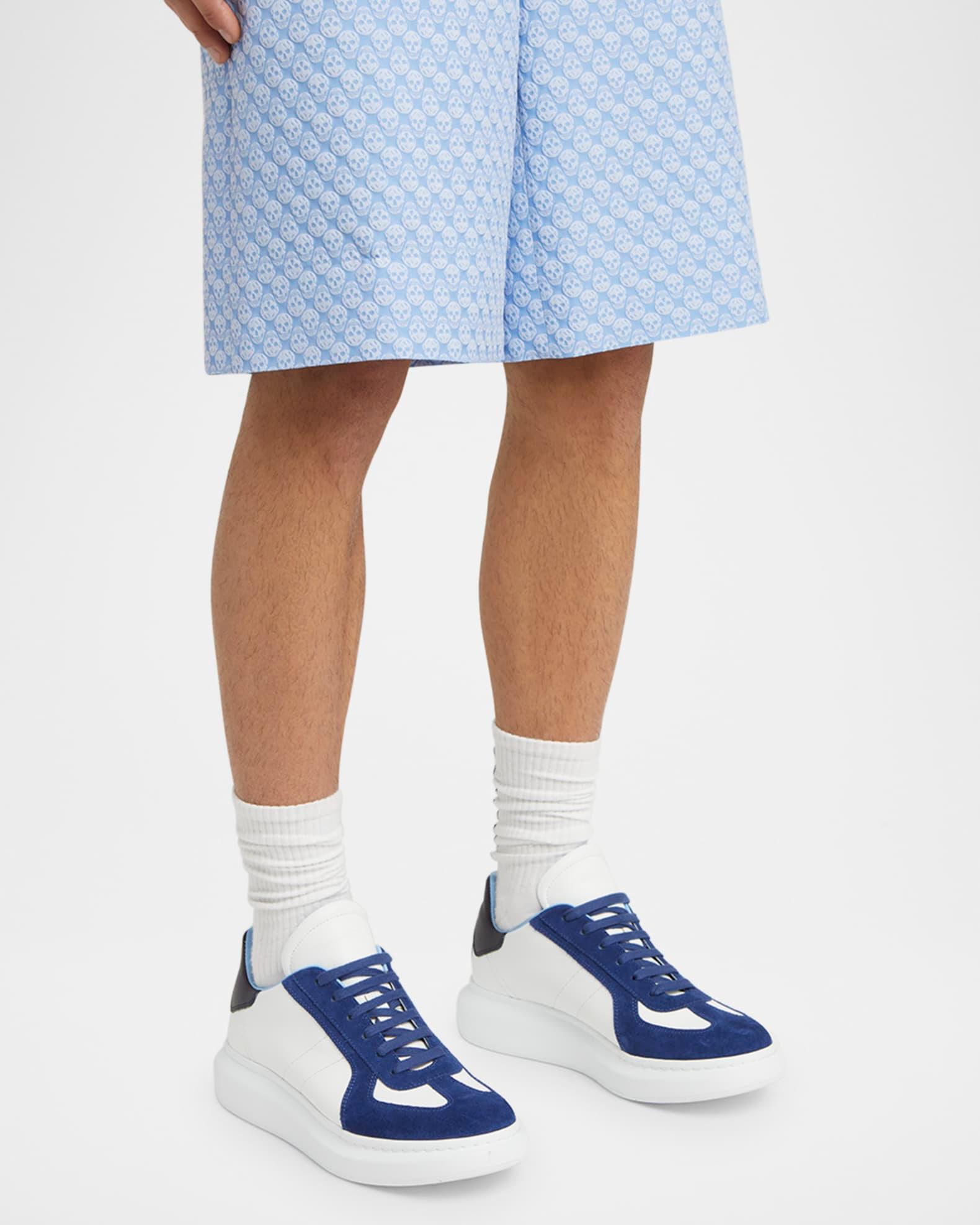 Men's Oversized Leather and Suede T-Toe Sneakers Product Image