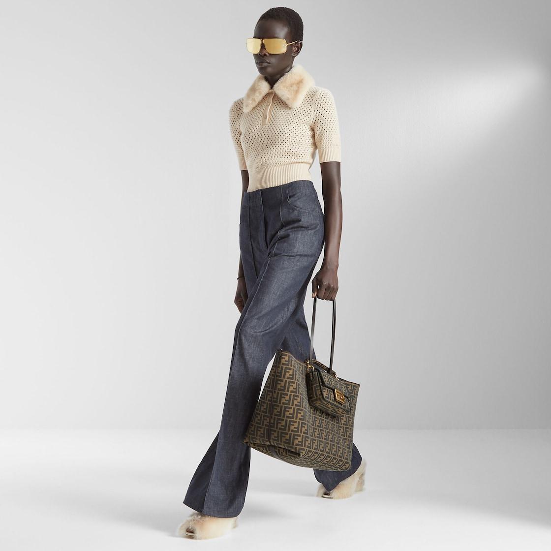 Polo shirtBeige wool and cashmere polo shirt Product Image