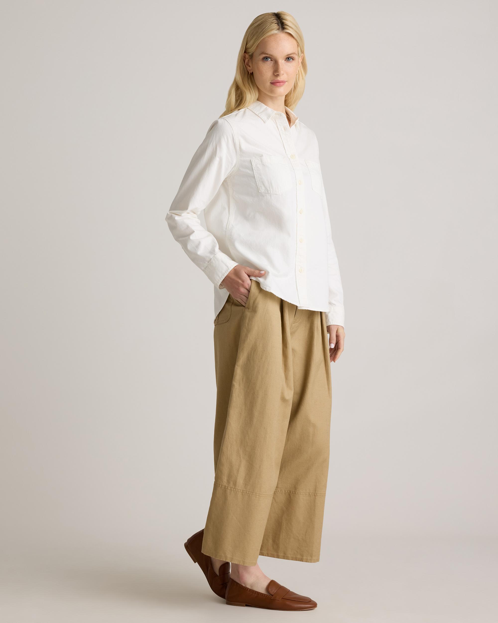 Quince | Women's Distressed Denim Shirt Cotton Product Image