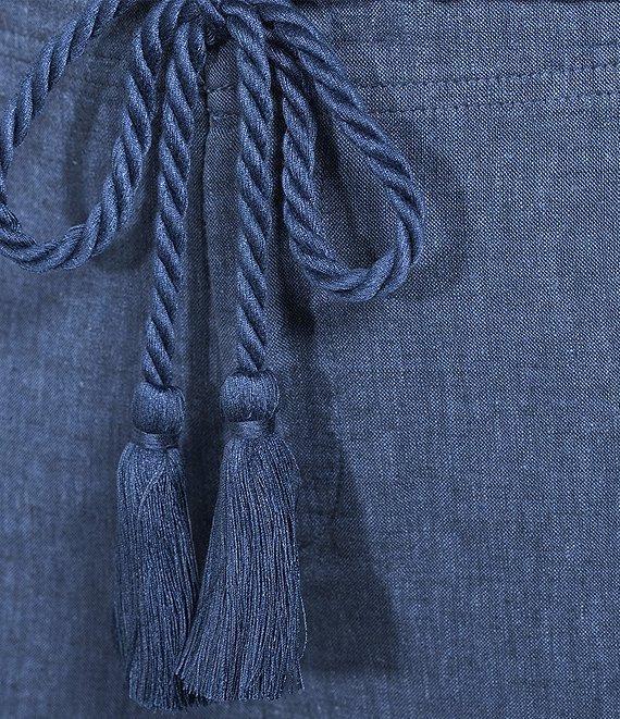 NIC + ZOE Rumba Linen Blend Rope Belt Wide Leg Ankle Pants Product Image