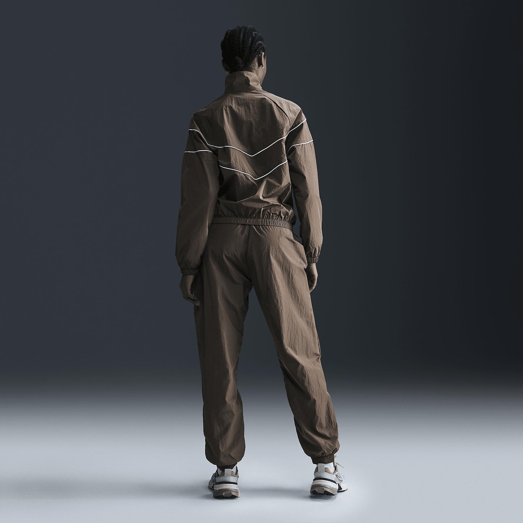 Womens Nike Sportswear Essential Mid-Rise Oversized Woven Jogger Pants | FV7668-004 Product Image