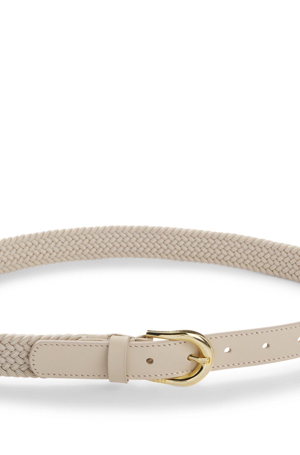 Woven belt with leather trims Product Image