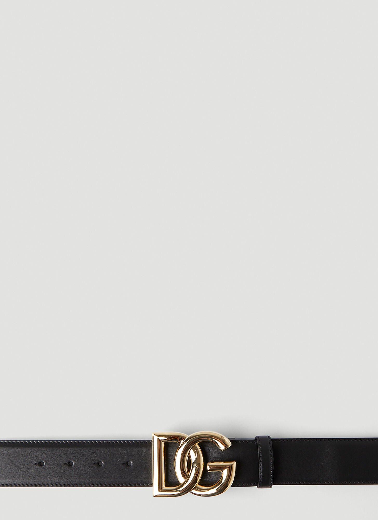DOLCE & GABBANA Dg Logo Calf Leather Belt In Black Product Image