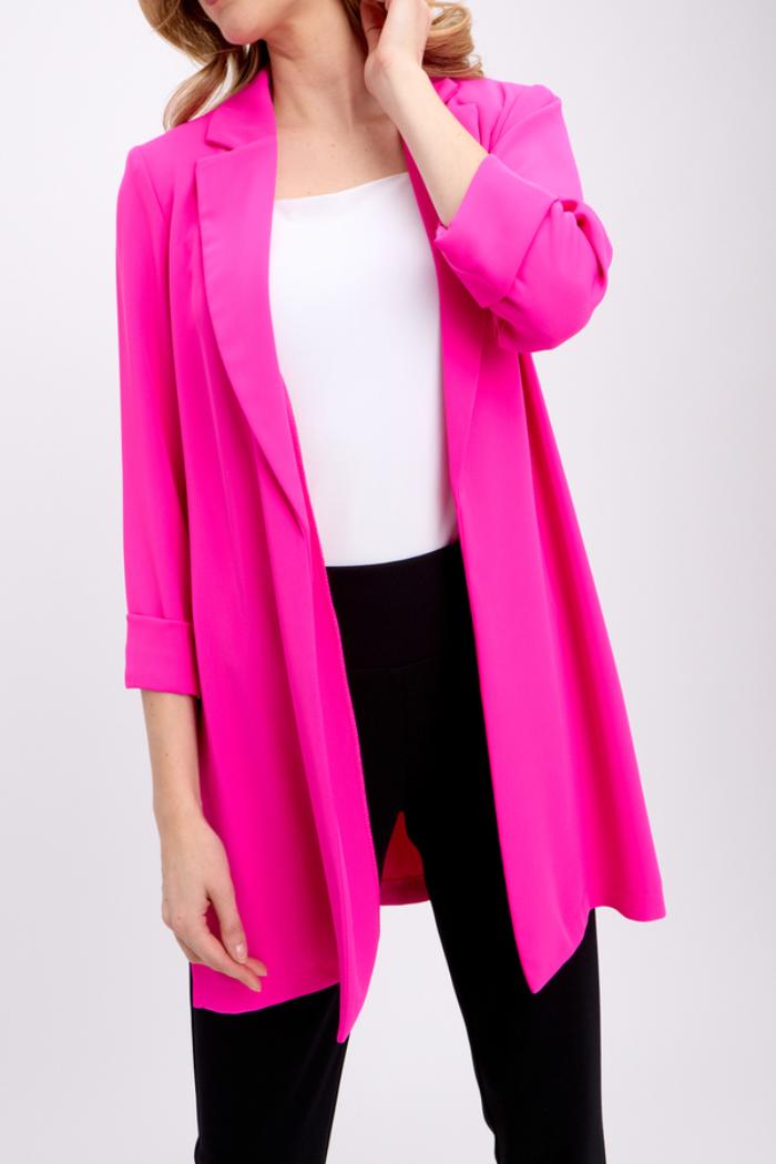 Classic Long Blazer- Ultra Pink Product Image