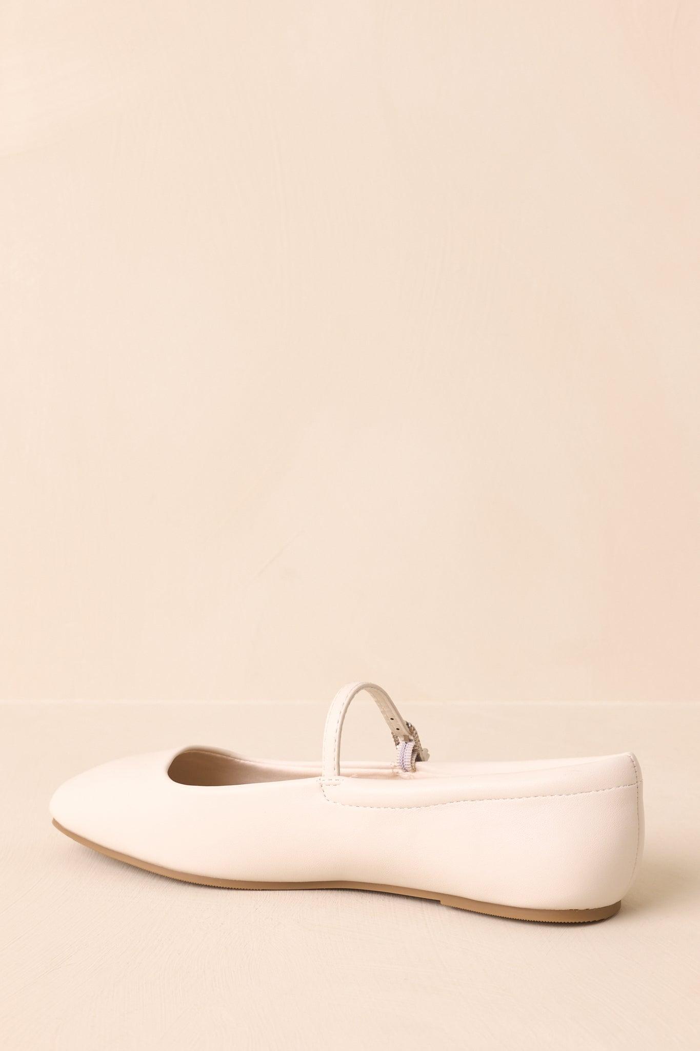 You Know The Way Ivory Faux Leather Mary Jane Flats Product Image